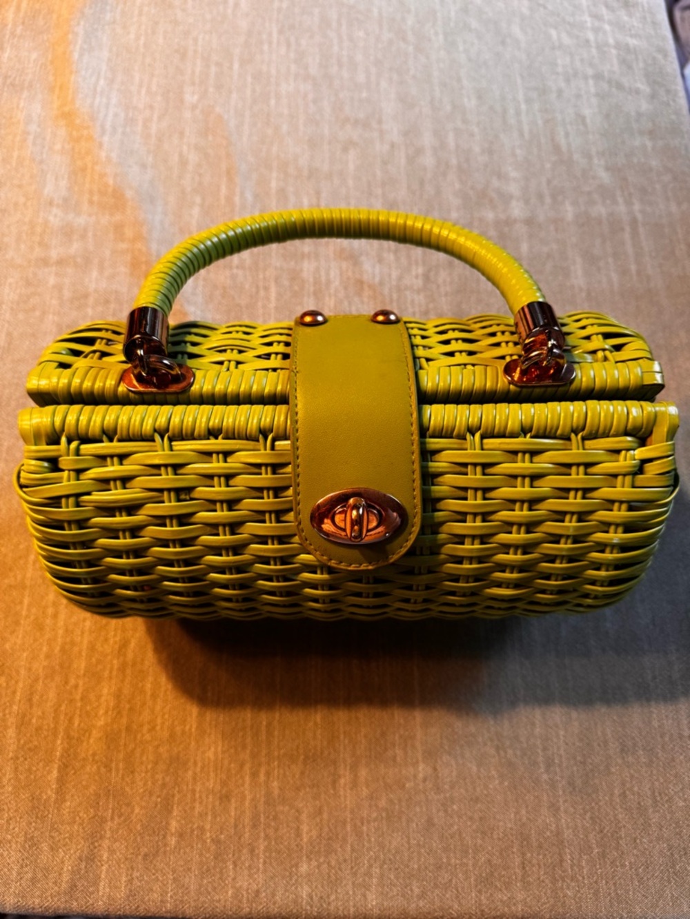 Pinup Couture Lime Green Wicker Baguette